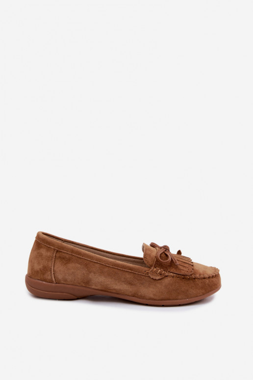 mocassins femininosHabilitadoturalnego de camurçau cor marrom Vantae