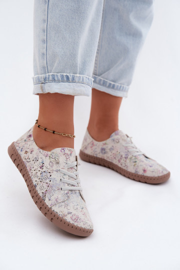 Sapatos estampados com elementos recortados em camurça sintética Flaria
