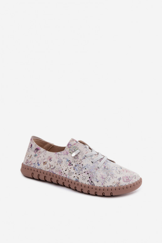 Sapatos estampados com elementos recortados em camurça sintética Flaria