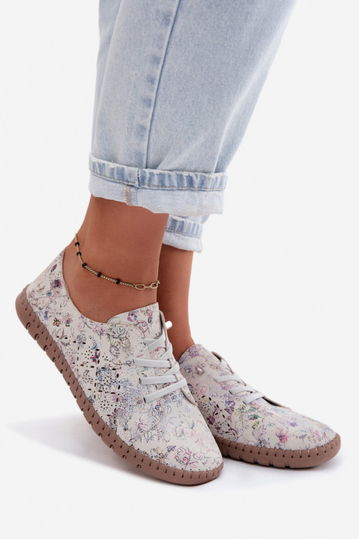 Sapatos estampados com elementos recortados em camurça sintética Flaria
