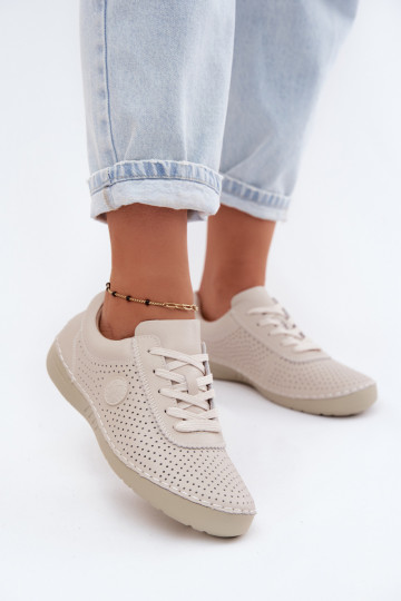 Sapatos femininos de couro marfim com cadarços Bahia 2