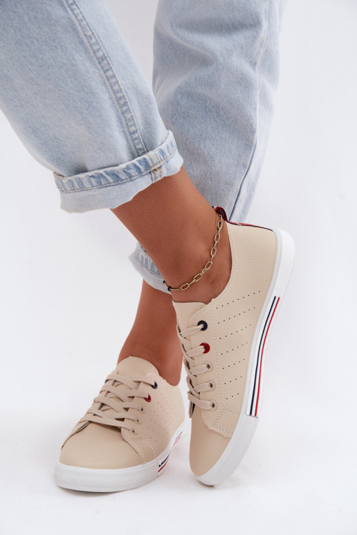 sapatos casuais Tênis FemininoImitacji Skóry bege Tulum