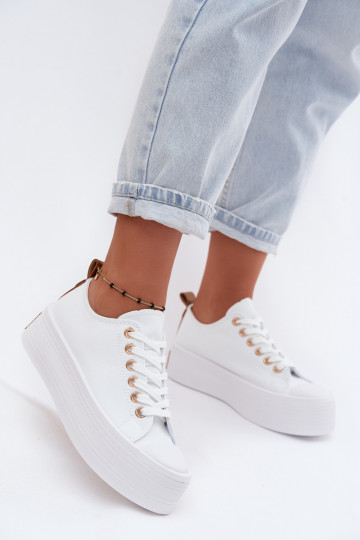 Sapatos casuais brancos com plataforma Amalfi