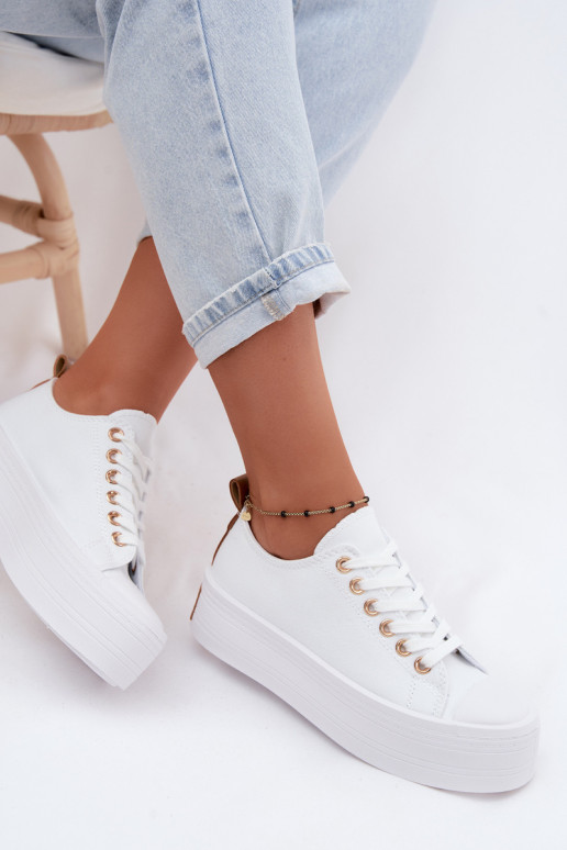 Sapatos casuais brancos com plataforma Amalfi