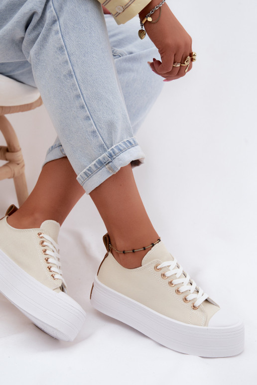 Sapatos casuais bege com plataforma Amalfi