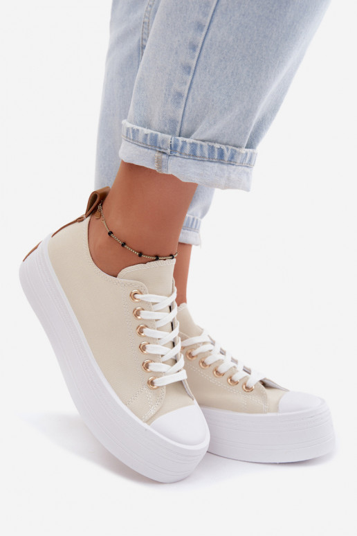 Sapatos casuais bege com plataforma Amalfi