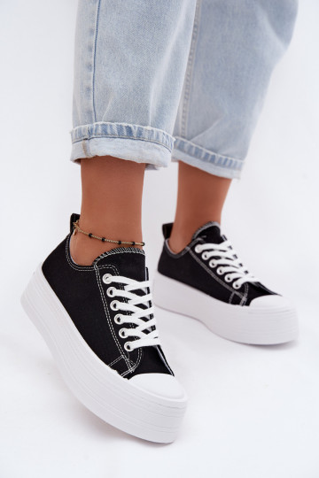 Sapatos casuais pretos com plataforma Amalfi