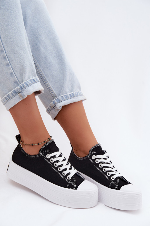 Sapatos casuais pretos com plataforma Amalfi