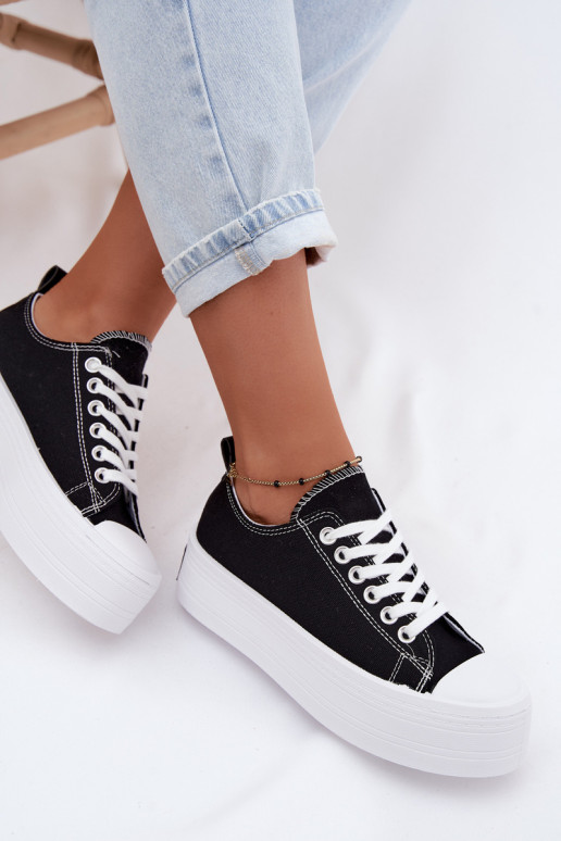 Sapatos casuais pretos com plataforma Amalfi