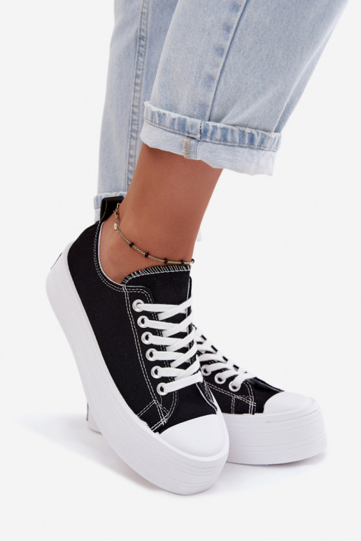 Sapatos casuais pretos com plataforma Amalfi