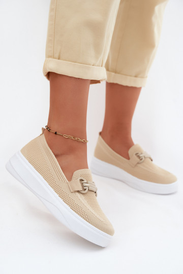 sapato Feminino com uma plataforma com enfeites bege Freshy 2