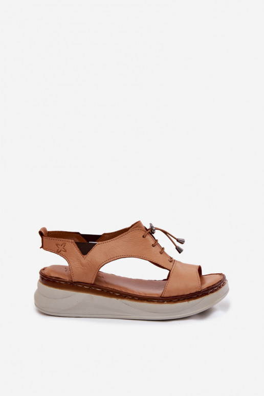 Sandálias femininas Feminino com uma plataforma Tem que serciejka I7646-29 cor marrom