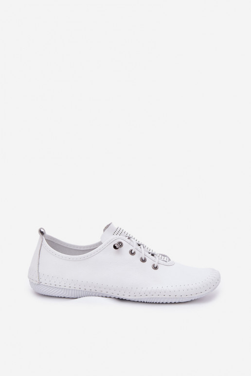 Sapatos de couro femininos na cor branca Artiker 54C0838