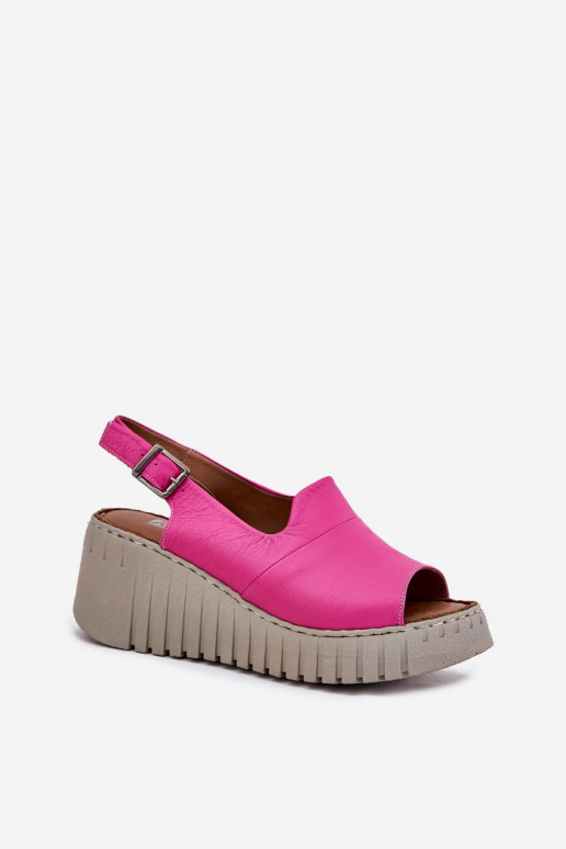 Sandálias femininasHabilitadoturalnej Skóry com uma plataforma Artiker 54C0789 cor rosa