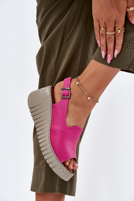 Sandálias femininasHabilitadoturalnej Skóry com uma plataforma Artiker 54C0789 cor rosa