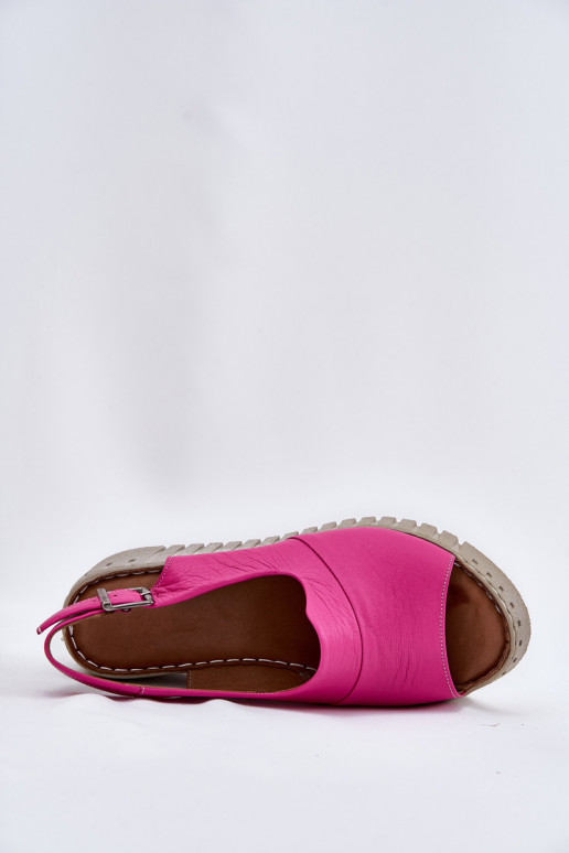 Sandálias femininasHabilitadoturalnej Skóry com uma plataforma Artiker 54C0789 cor rosa
