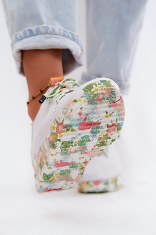 Sapatos de couro com plataforma na cor branca Artiker 58C0598