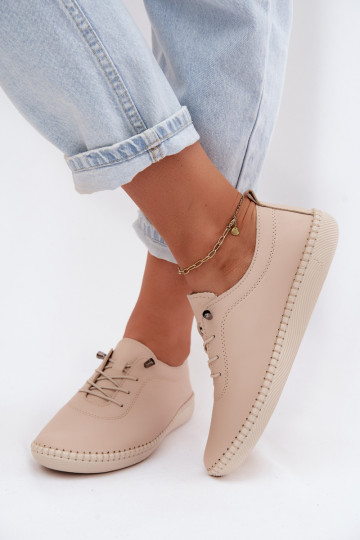 Sapatos de couro femininos na cor areia Artiker 58C3070 2