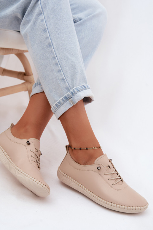 Sapatos de couro femininos na cor areia Artiker 58C3070