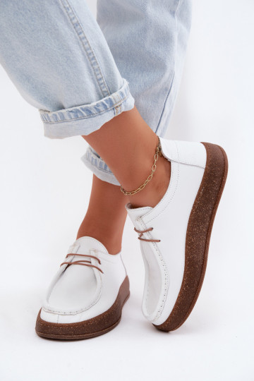 Sapatos femininos brancos de couro natural Artiker 58C2628