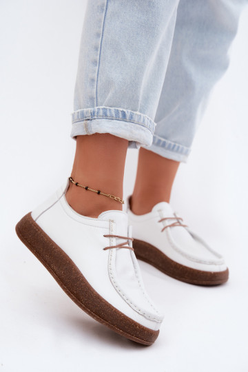 Sapatos femininos brancos de couro natural Artiker 58C2628 2