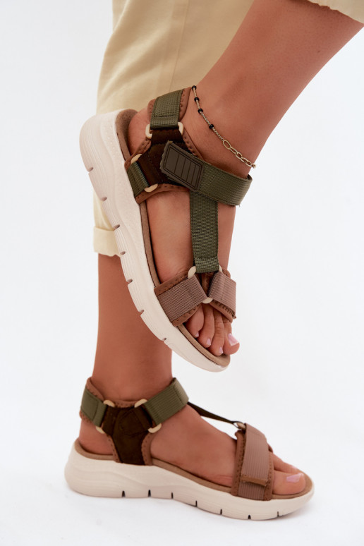 Estilo esportivo Sandálias femininas Artiker 58C1232 cor verde