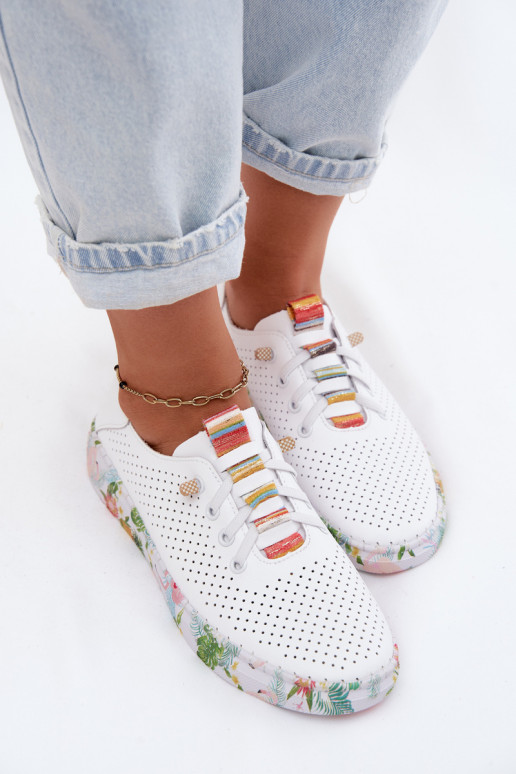 Pele sapato Feminino Habilitado Estampadoj Platformie Artiker 58C0597 cor branca