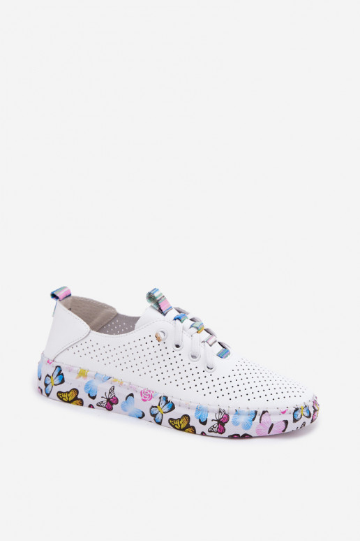 Pele sapato Feminino Habilitado Estampadoj Platformie Artiker 58C0440 cor branca
