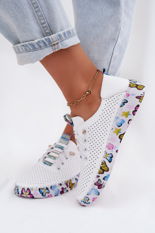 Pele sapato Feminino Habilitado Estampadoj Platformie Artiker 58C0440 cor branca