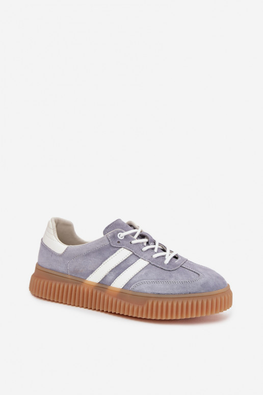 de camurça À modalo de tênis Feminino com uma plataforma cor azul Tem que serrisae