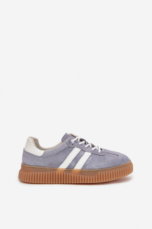de camurça À modalo de tênis Feminino com uma plataforma cor azul Tem que serrisae