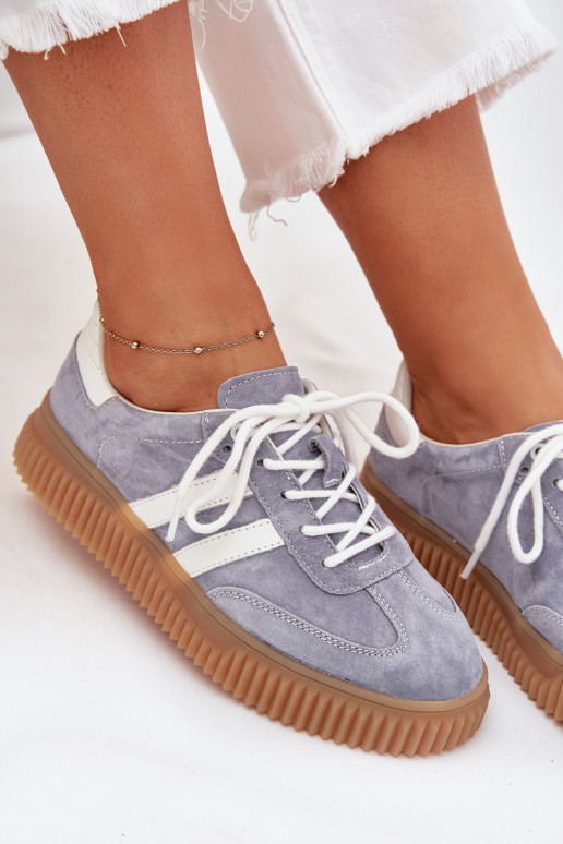 de camurça À modalo de tênis Feminino com uma plataforma cor azul Tem que serrisae