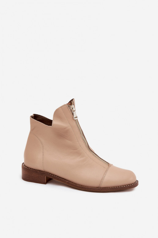 Pele Botas com zíperes Zazoo 2785/079 bege