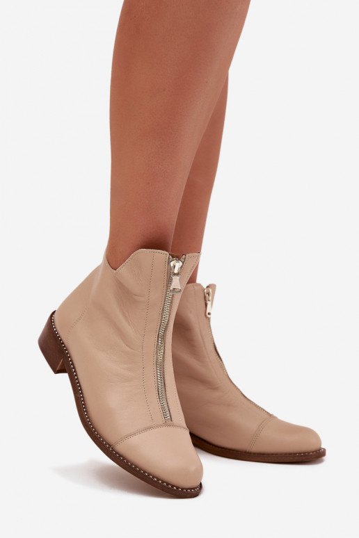 Pele Botas com zíperes Zazoo 2785/079 bege