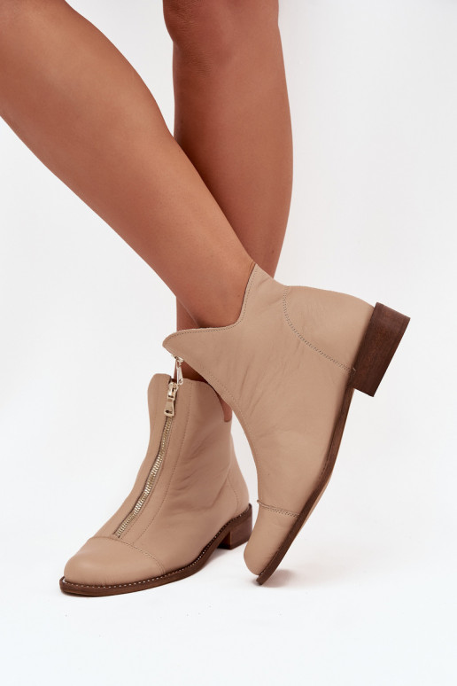 Pele Botas com zíperes Zazoo 2785/079 bege