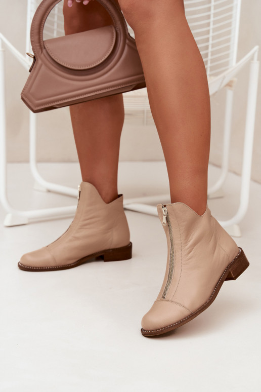 Pele Botas com zíperes Zazoo 2785/079 bege