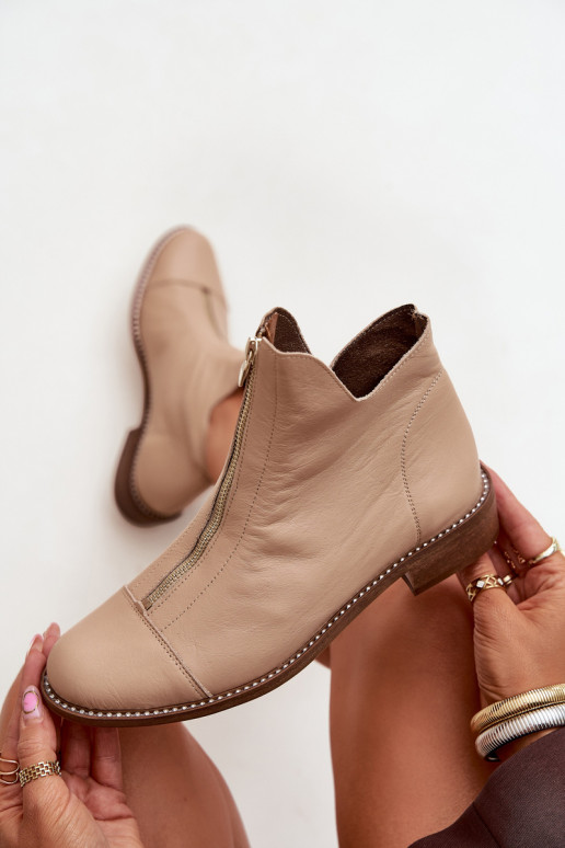 Pele Botas com zíperes Zazoo 2785/079 bege