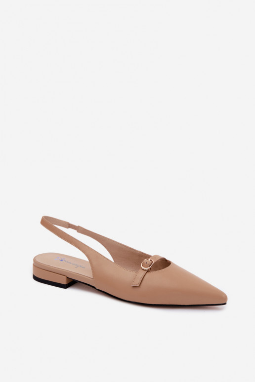 Sandálias femininas com saltos largos Tai turiciejka K7449-04 areia