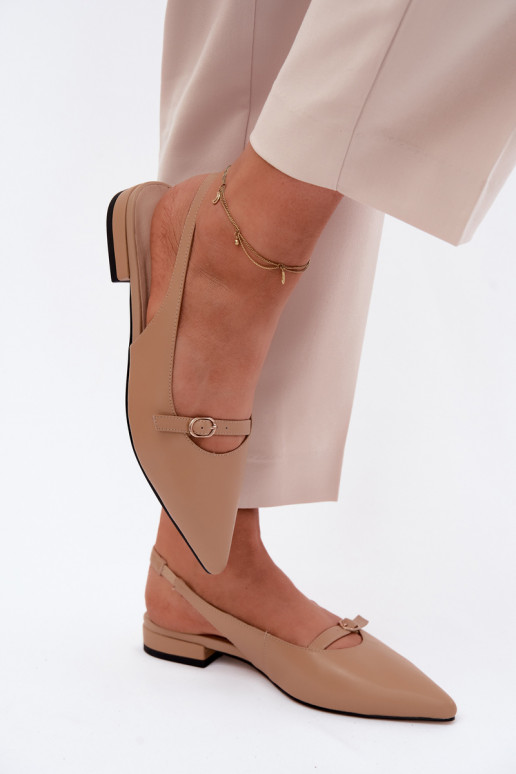 Sandálias femininas com saltos largos Tai turiciejka K7449-04 areia