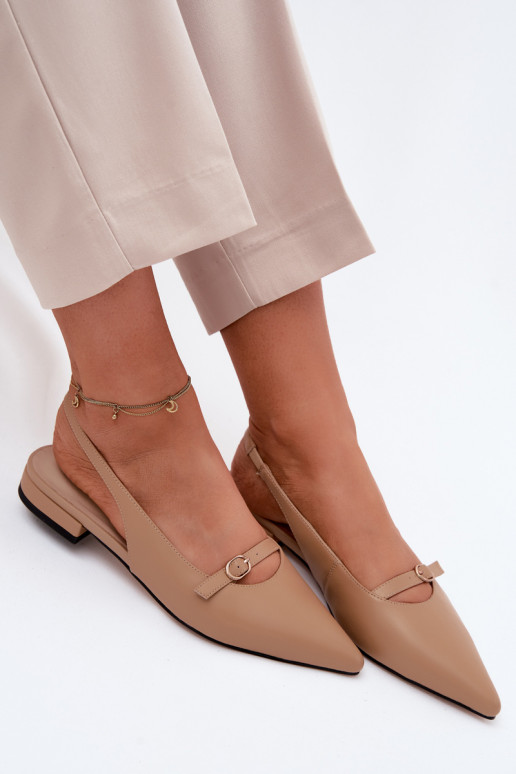 Sandálias femininas com saltos largos Tai turiciejka K7449-04 areia