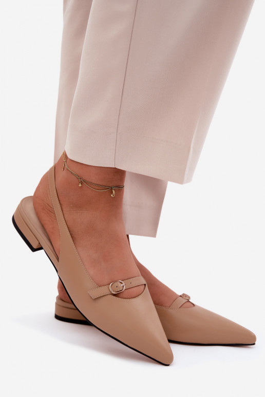 Sandálias femininas com saltos largos Tai turiciejka K7449-04 areia