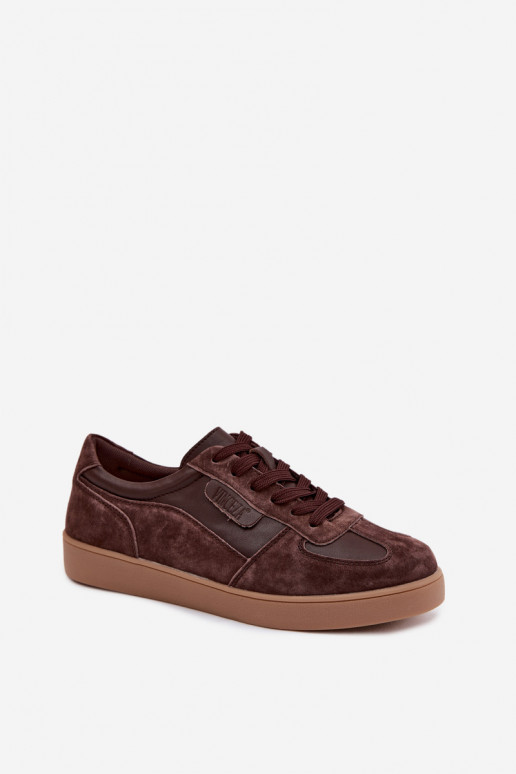 Tênis femininos de camurça Vinceza 7933 na cor chocolate
