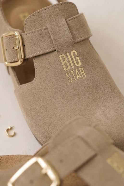 Sandálias femininasHabilitadoturalnego de camurçau Big Star TT274542 bege