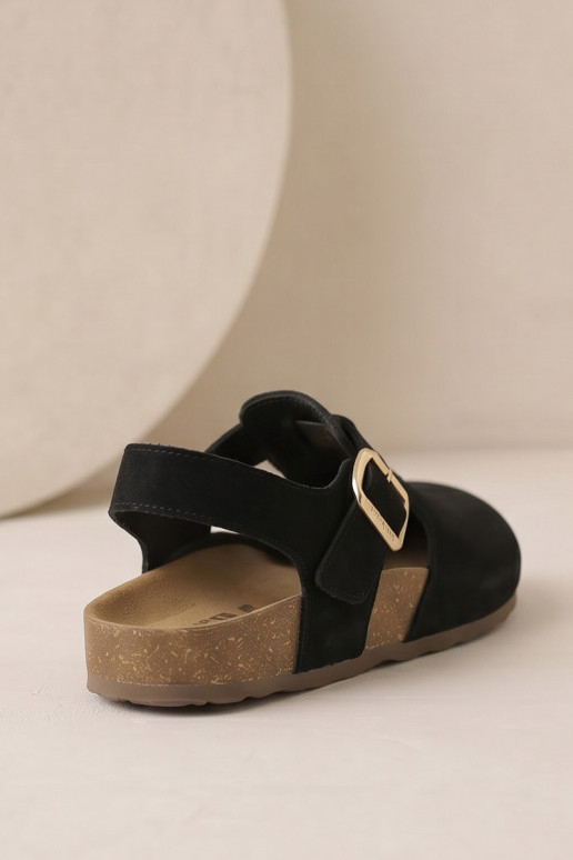 Sandálias femininasHabilitadoturalnego de camurçau Big Star TT274544 cor preta