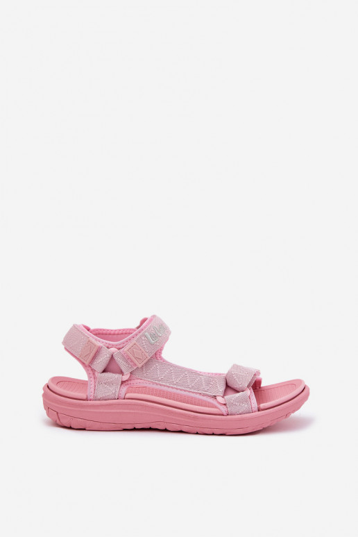 Sandálias rosas para mulheres com fechos adesivos Lee Cooper LCIN-25-34-3561L