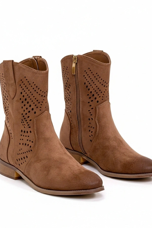 Botins perfurados de cor chocolate Potocki