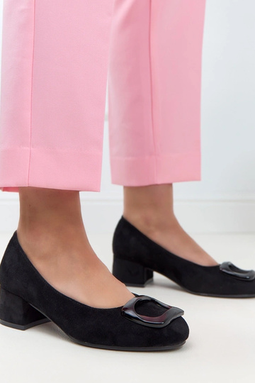Sapatos pretos com palmilha de couro Potocki