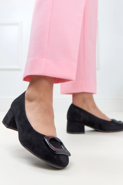 Sapatos pretos com palmilha de couro Potocki