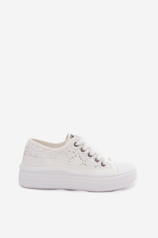 Sapatos casuais brancos com plataforma e elementos recortados Lee Cooper LCIN-26-44-4485