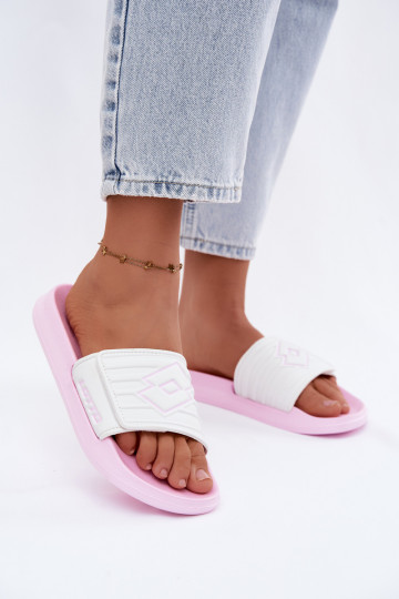 Chinelos rosa-brancos femininos LOTTO FLYDE 2400941U-4110 2